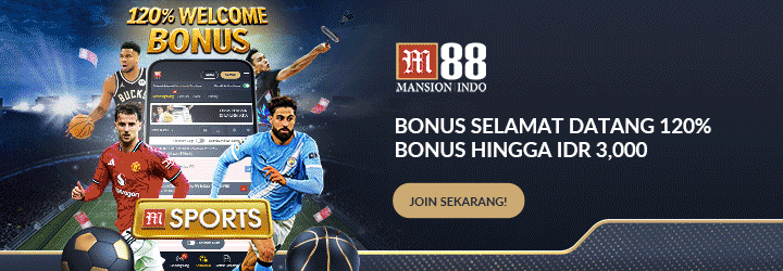 Animasi promosi M88 dengan visual taruhan olahraga dan casino online